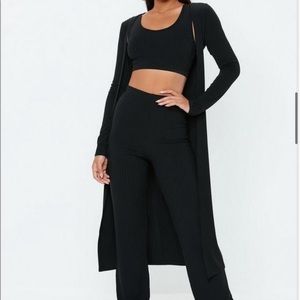 MISSGUIDED BLACK RIB CARDIGAN